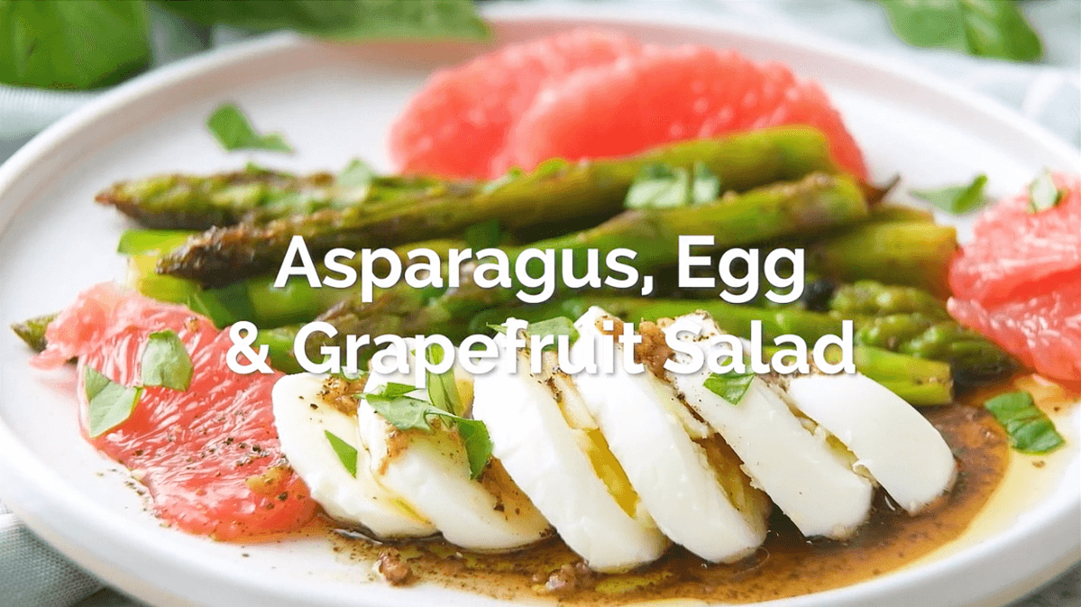 IHC: asparagus, egg, and grapefruit salad