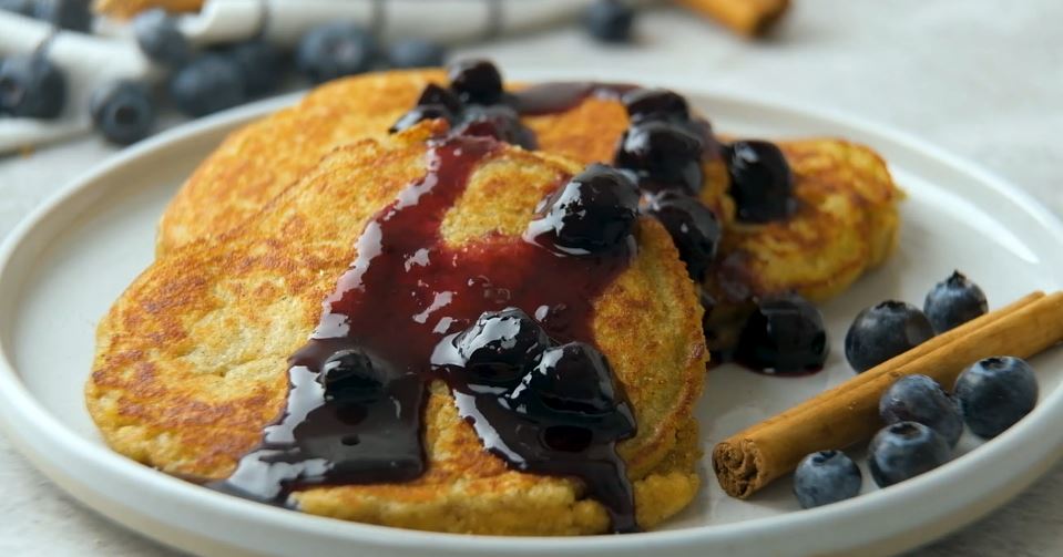 a stack of coconut flour pancakes